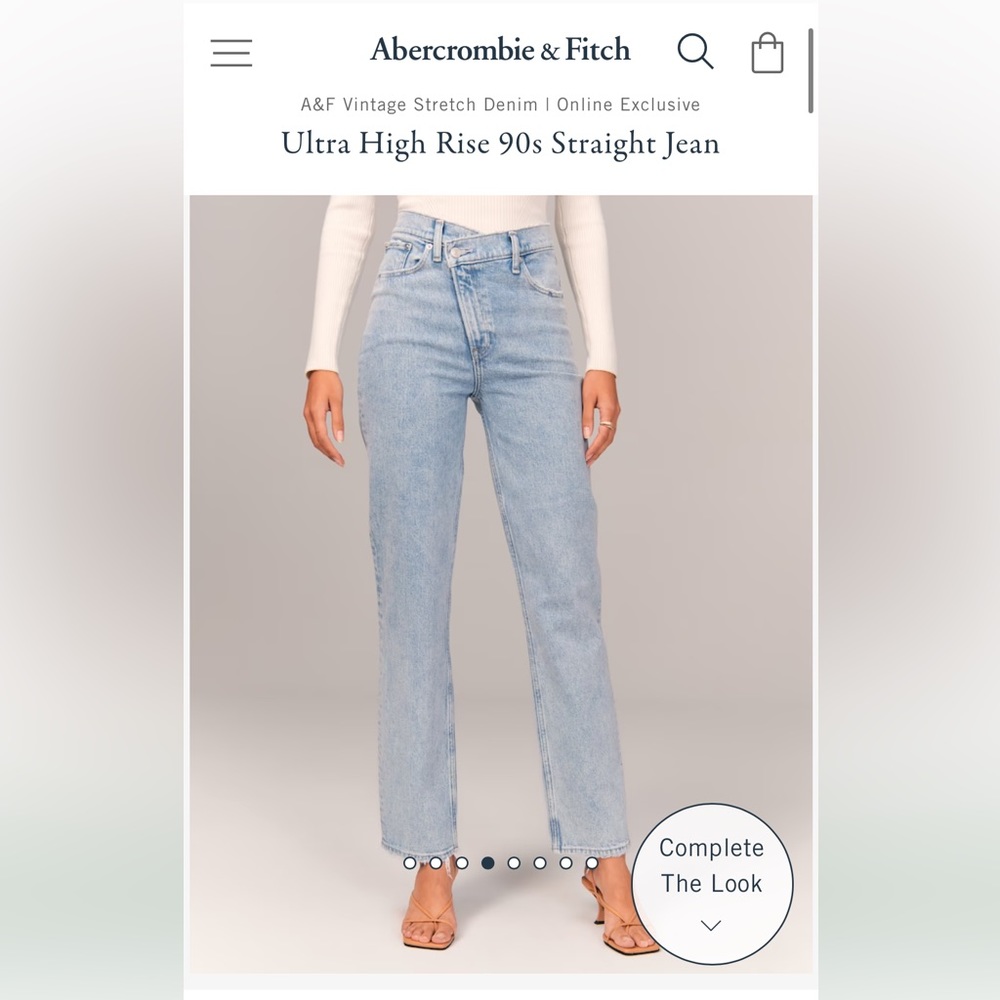 Abercrombie Curve Love 90s Ultra High Rise Criss Cross Jeans